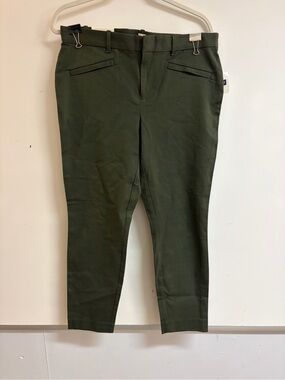 GAP Women's Olive Skinny Ankle Mid-Rise Two-Way stretch chino pants